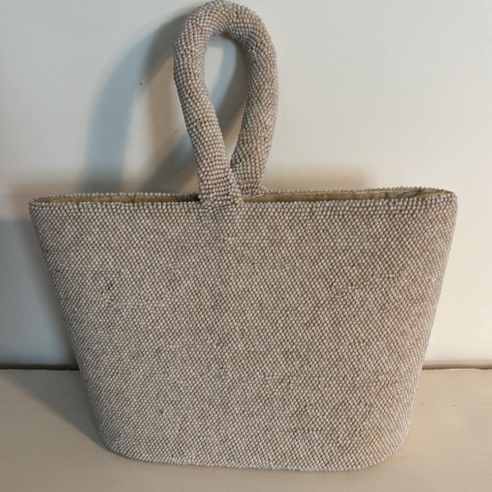 Vintage 3 Pc Seed Pearl Bag Change Purse Glass Case - Picture 4 of 5
